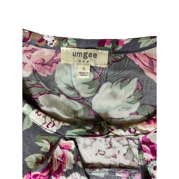 Umgee Women's Grey Floral Mid Dress - Picture 3 of 7